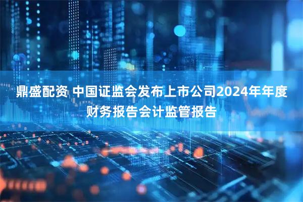 鼎盛配资 中国证监会发布上市公司2024年年度财务报告会计监管报告