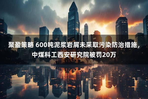 聚盈策略 600吨泥浆岩屑未采取污染防治措施，中煤科工西安研究院被罚20万